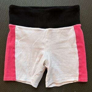 Black and Pink Colorblock Shorts